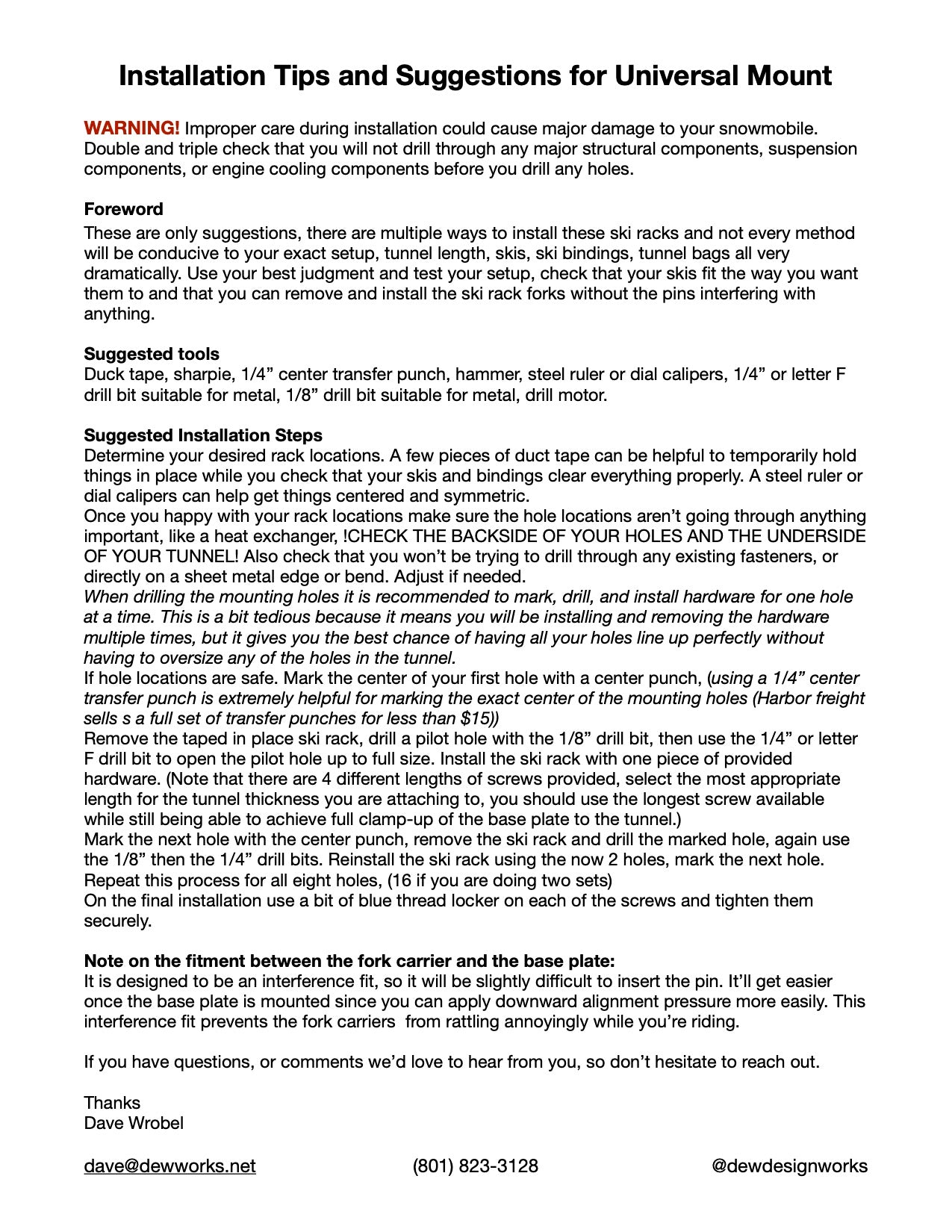 Universal Snowmobile Rack System